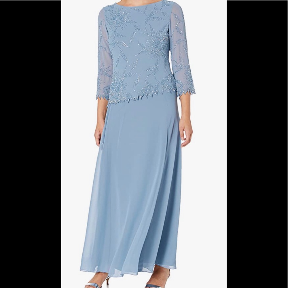 NWT J Kara Blue Beaded Dress
